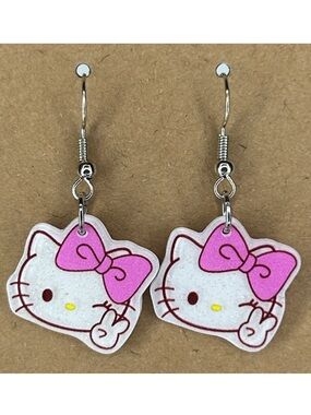 Hello Kitty Acrylic Dangle Earrings